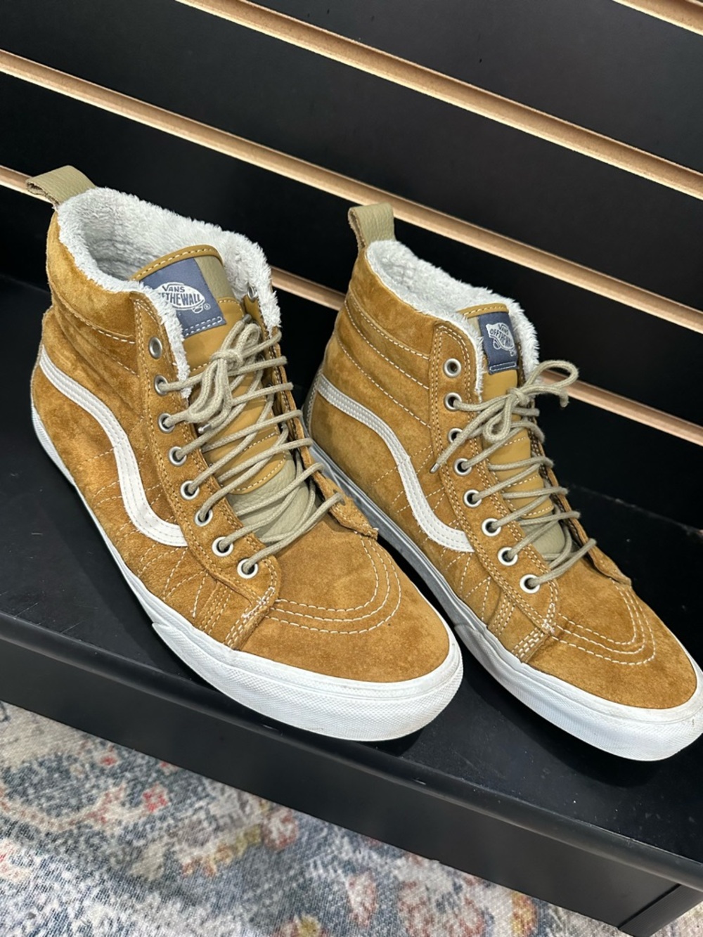 Vans SK8 HI MYE High-Top Suede Sneakers in Cumin with White Stripe SZ 11.5